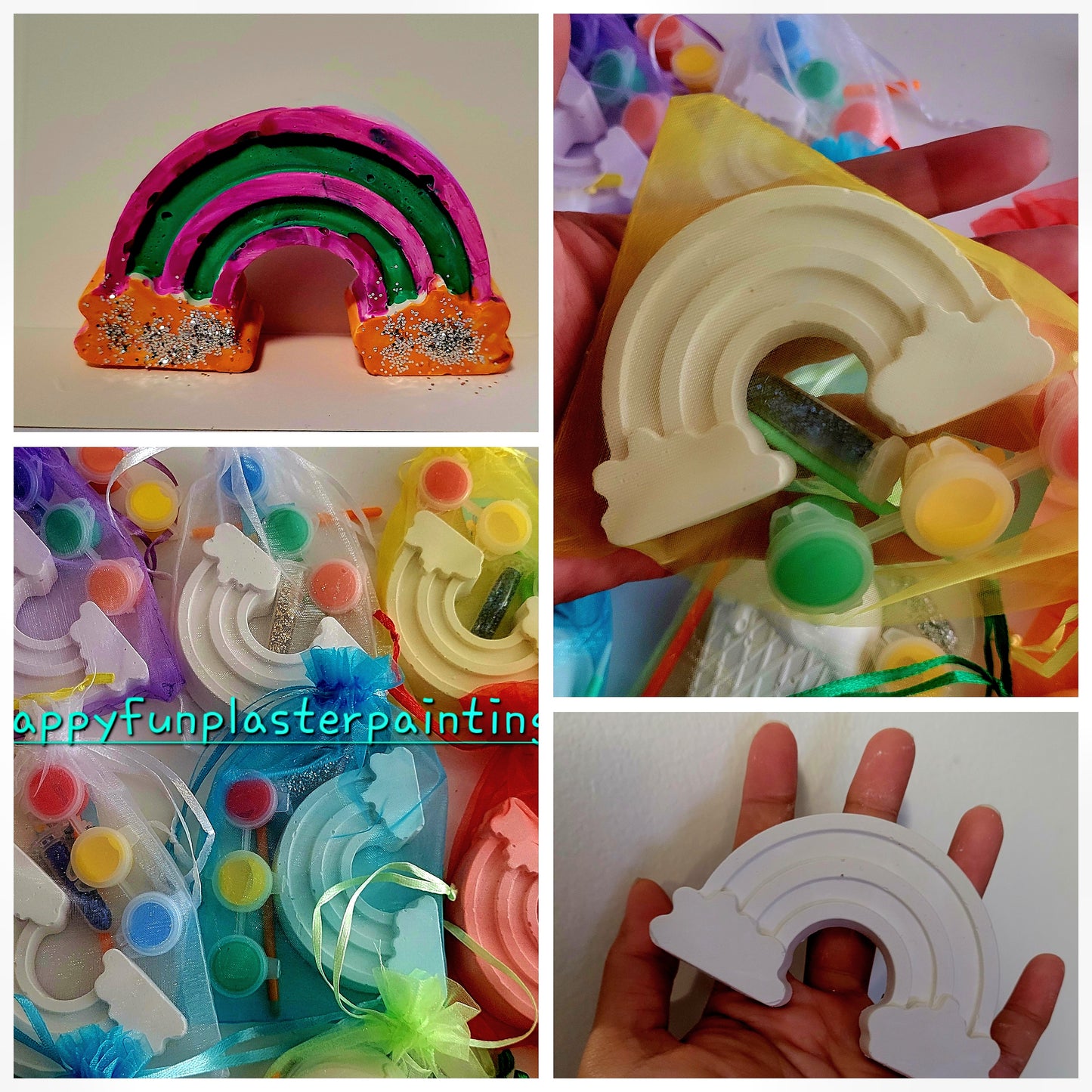 Rainbow plaster painting MIX design plaster Painting party favours favors birthday gifts