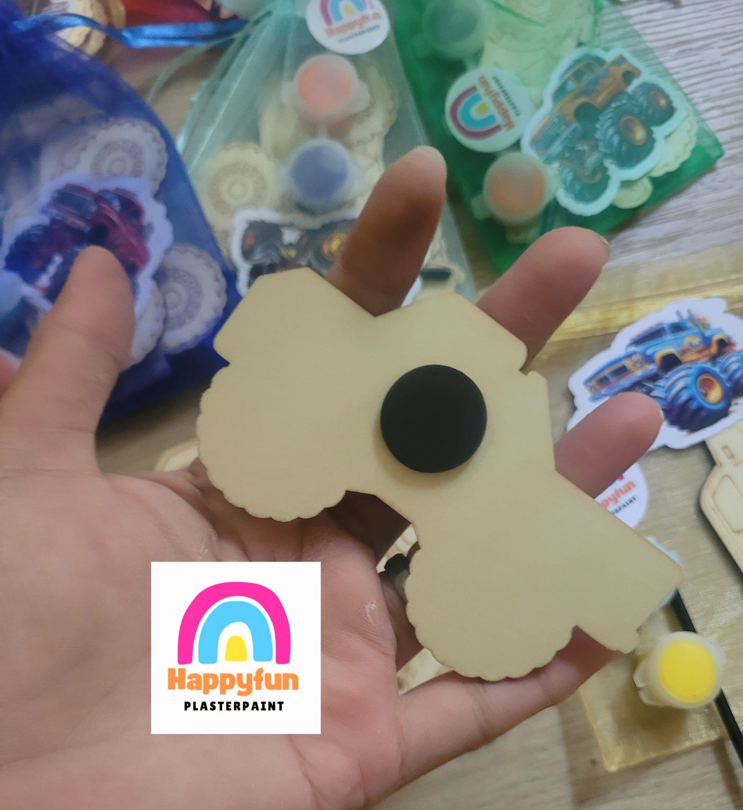 Monster truck vehicle  car Wooden magnet paint kits