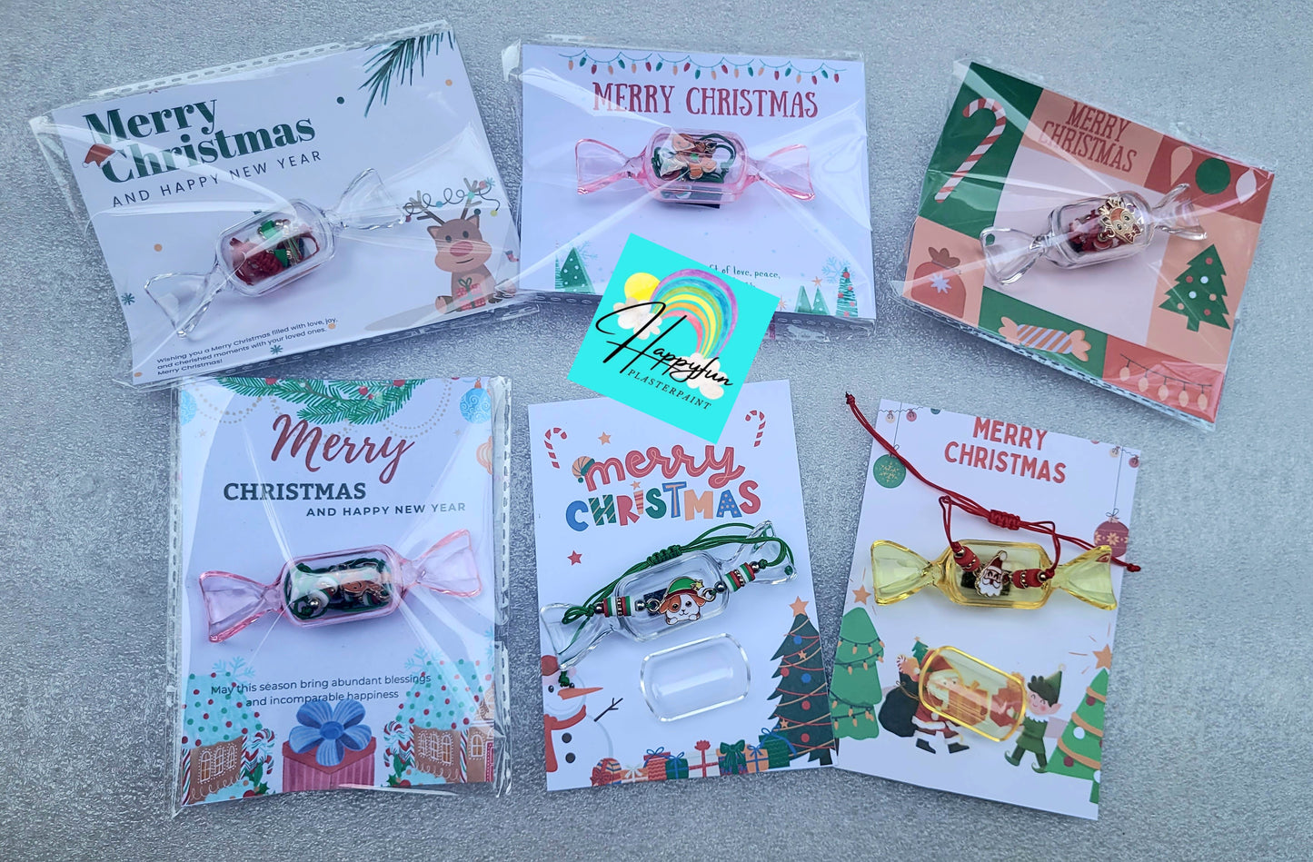 Bracelet  jewellery  Stocking filling school Christmas Santa Ginger breadman bell tree stocking plasters packs Plaster painting gifts snowman kids return bag howm decor ornaments