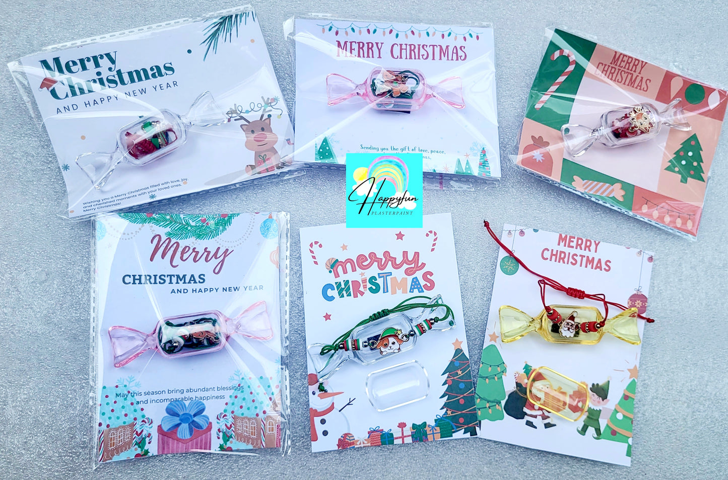 Bracelet  jewellery  Stocking filling school Christmas Santa Ginger breadman bell tree stocking plasters packs Plaster painting gifts snowman kids return bag howm decor ornaments