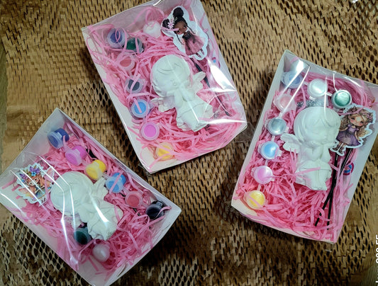 3D girl Fairy princess  Plaster painting for party favours favors birthday gifts girl party fun craft art