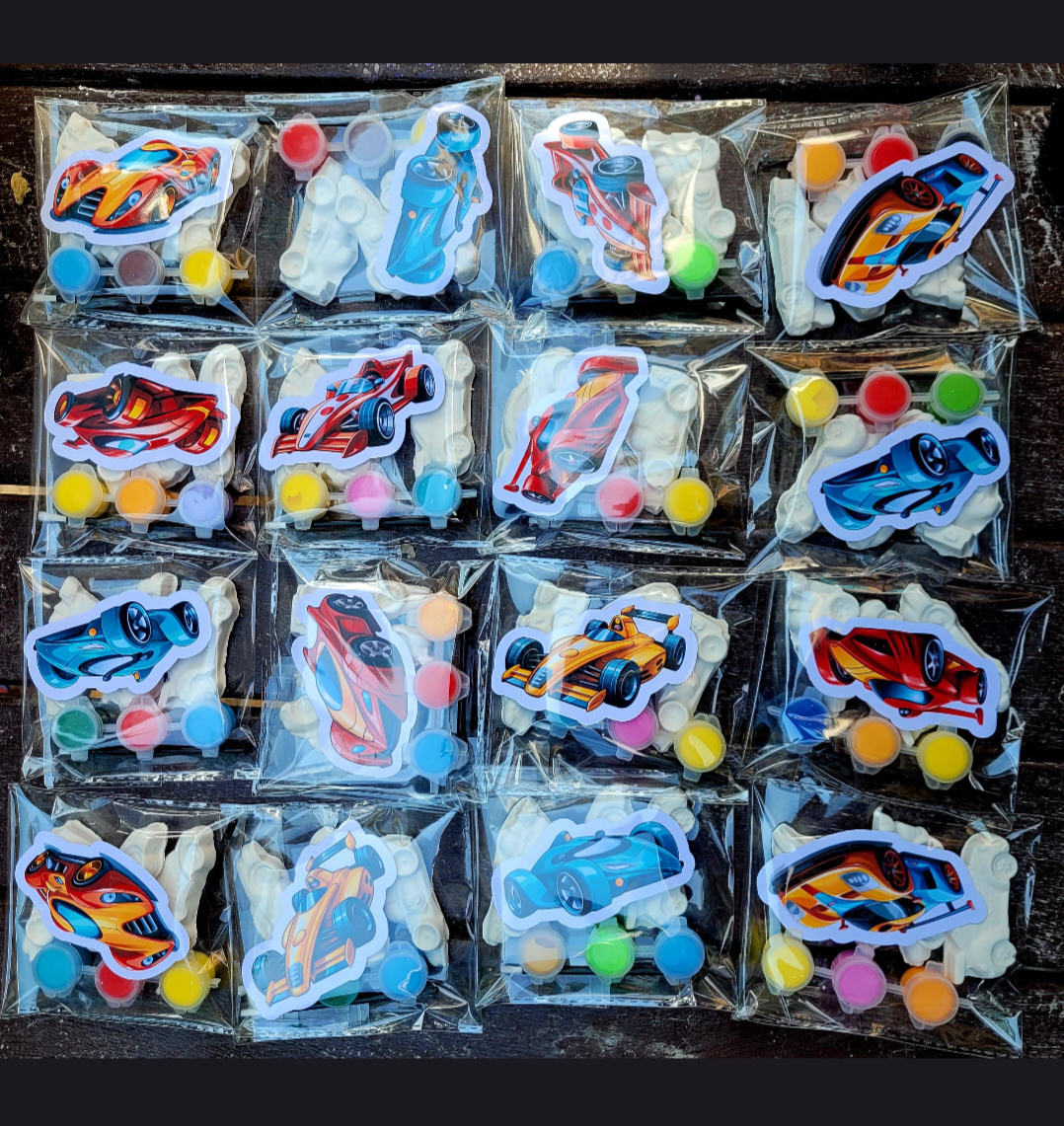 Racing car boy vehicle plaster Painting party favour favors Birthday kods