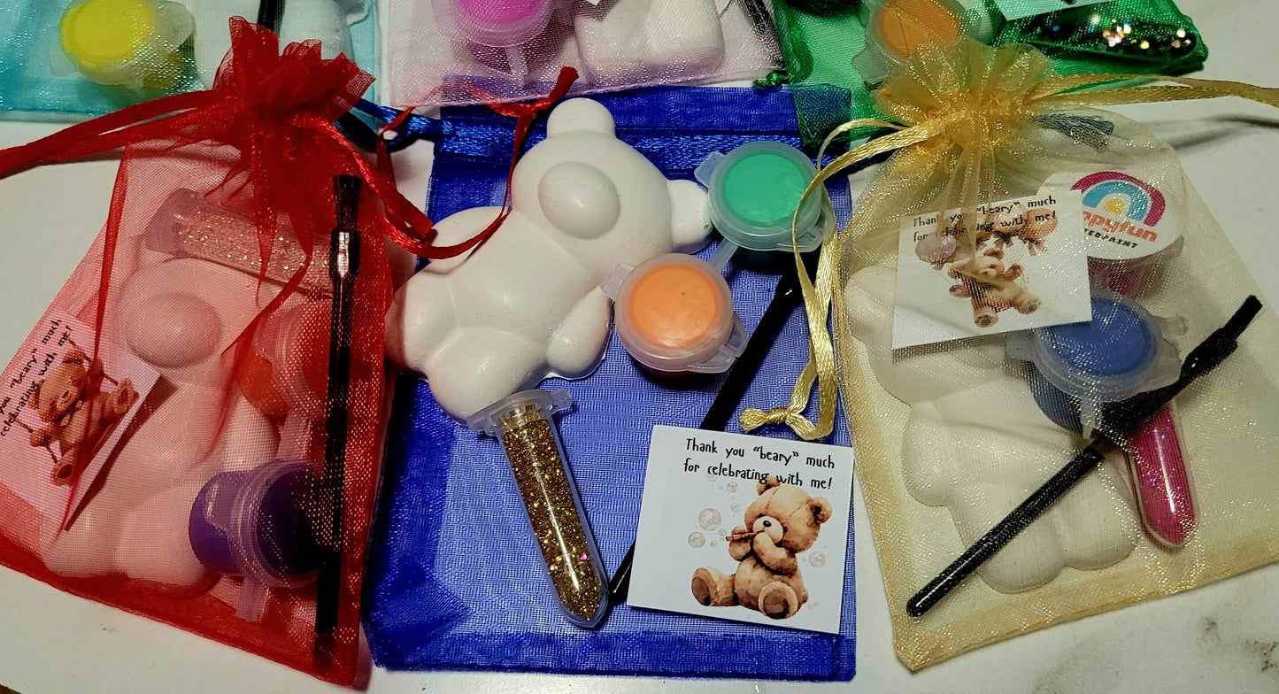 Mini Teddy bear  animals Plaster Painting party favours gifts birthday filling bag