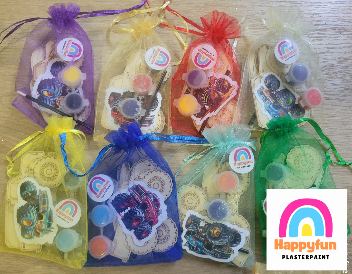 Monster truck vehicle  car Wooden magnet paint kits