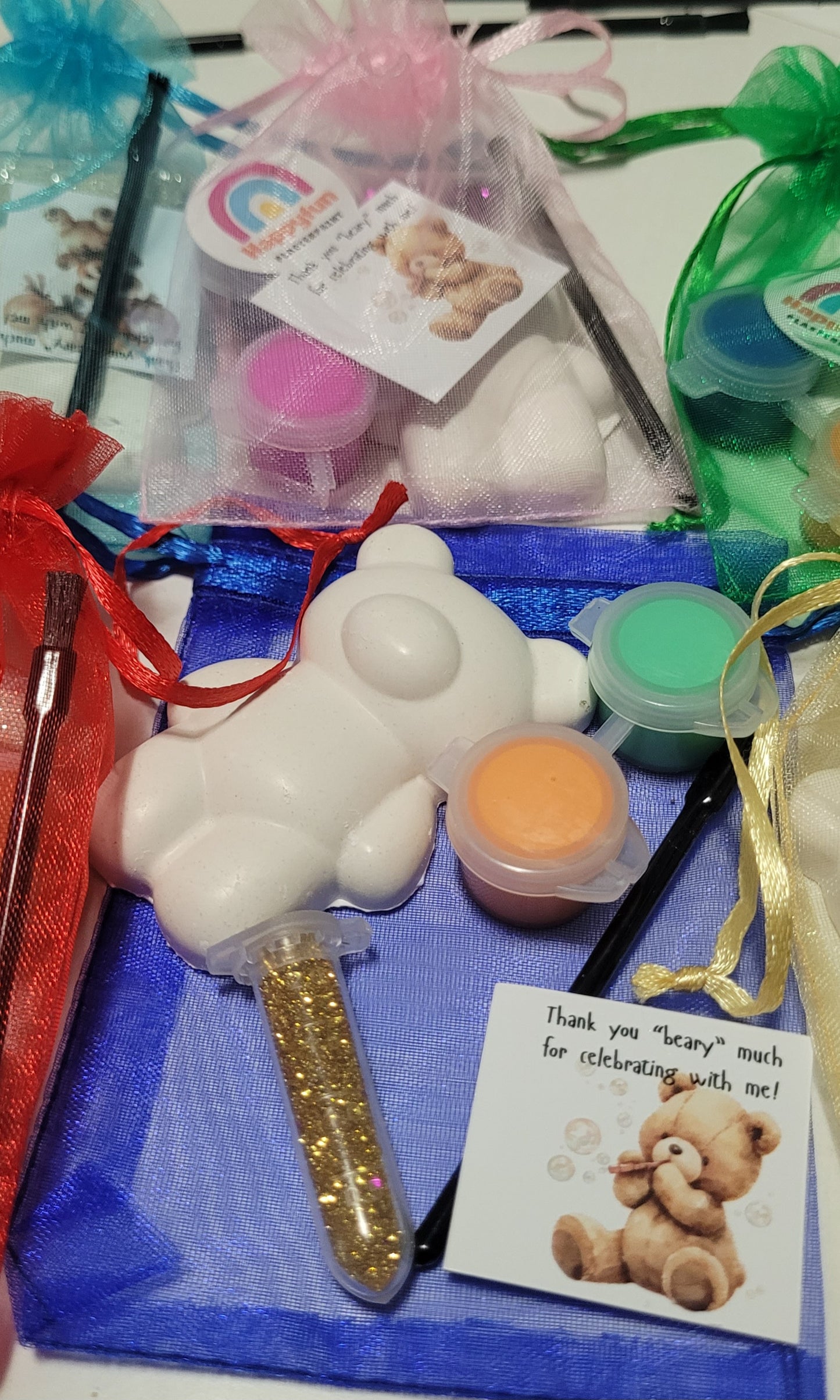 Mini Teddy bear  animals Plaster Painting party favours gifts birthday filling bag