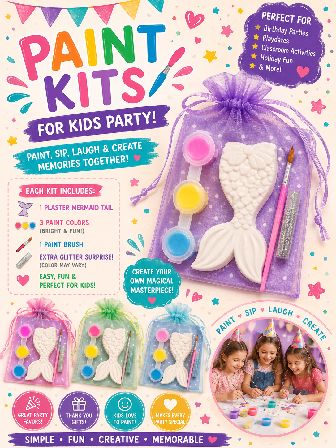 Mermaid tail plaster painting kits