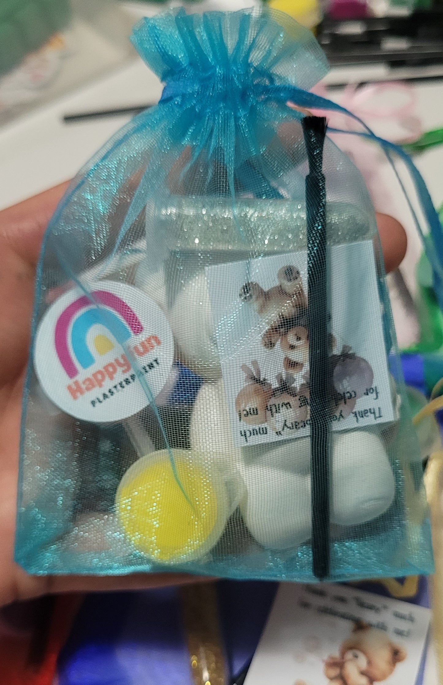 Mini Teddy bear  animals Plaster Painting party favours gifts birthday filling bag