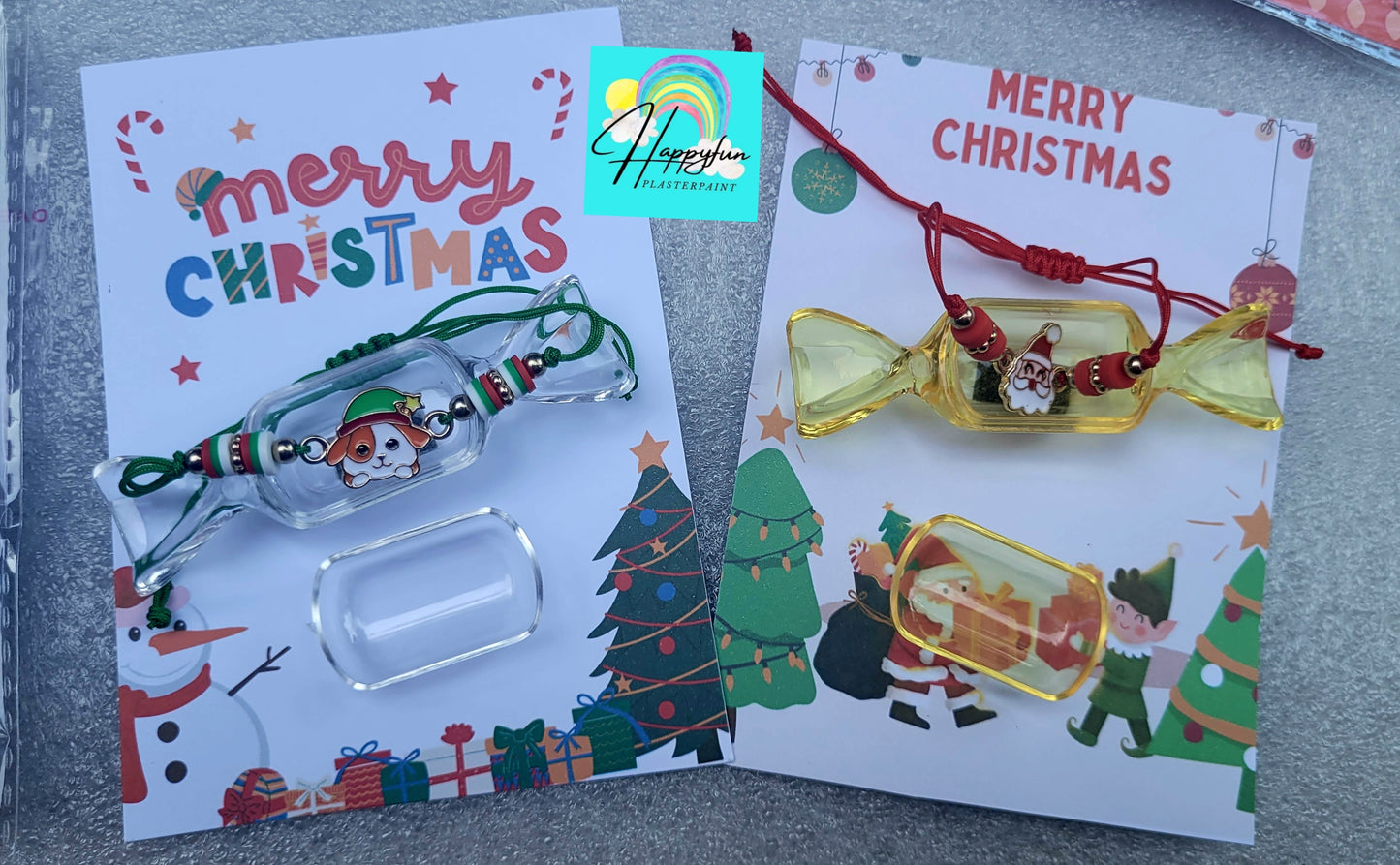 Bracelet  jewellery  Stocking filling school Christmas Santa Ginger breadman bell tree stocking plasters packs Plaster painting gifts snowman kids return bag howm decor ornaments