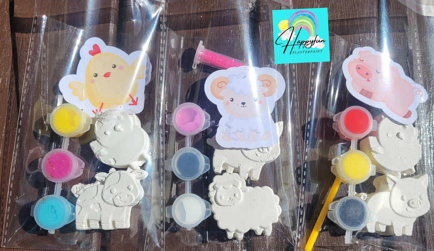 Mini size Farm Animal Plaster Painting for kids party favours treat bag school gifts birthday party favors