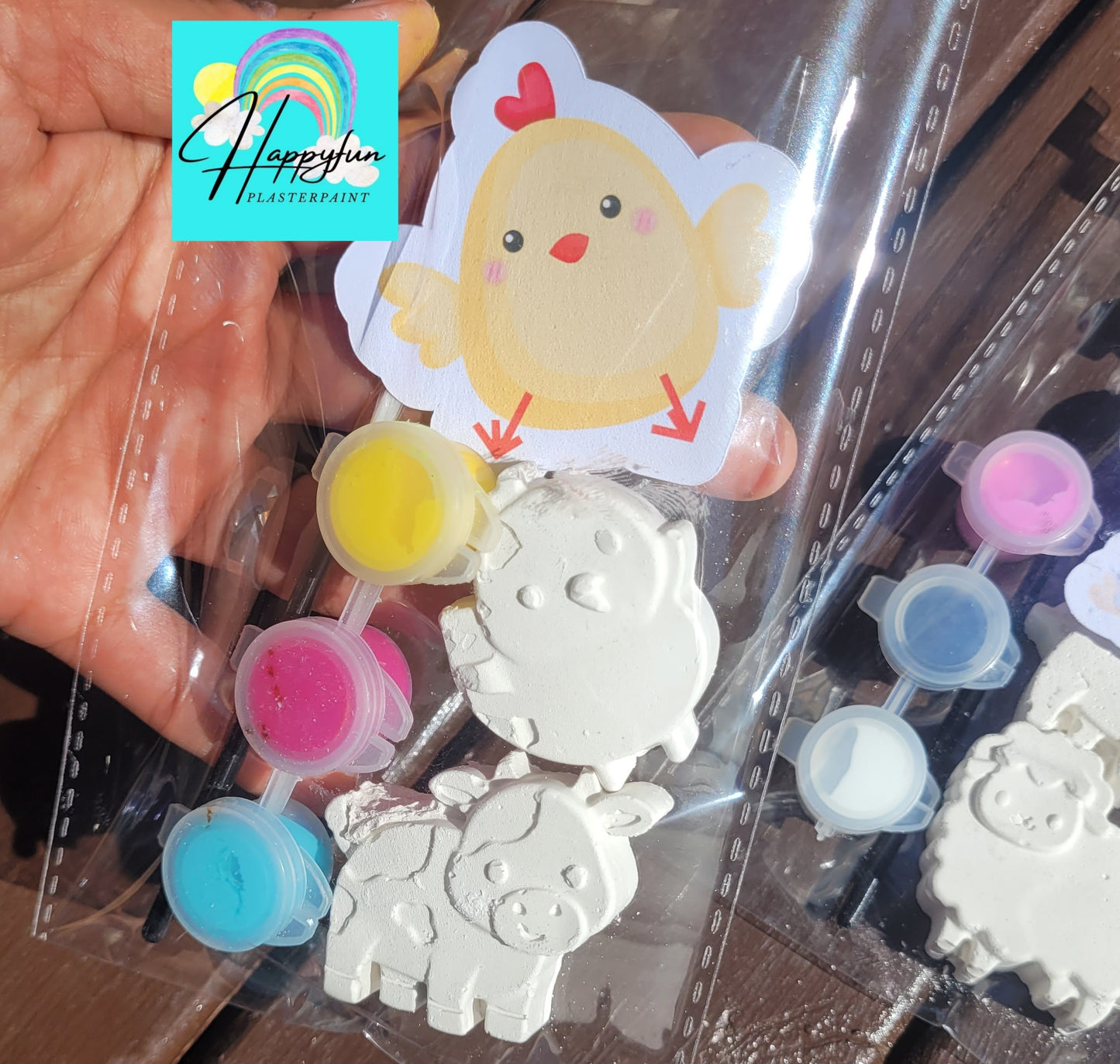 Mini size Farm Animal Plaster Painting for kids party favours treat bag school gifts birthday party favors