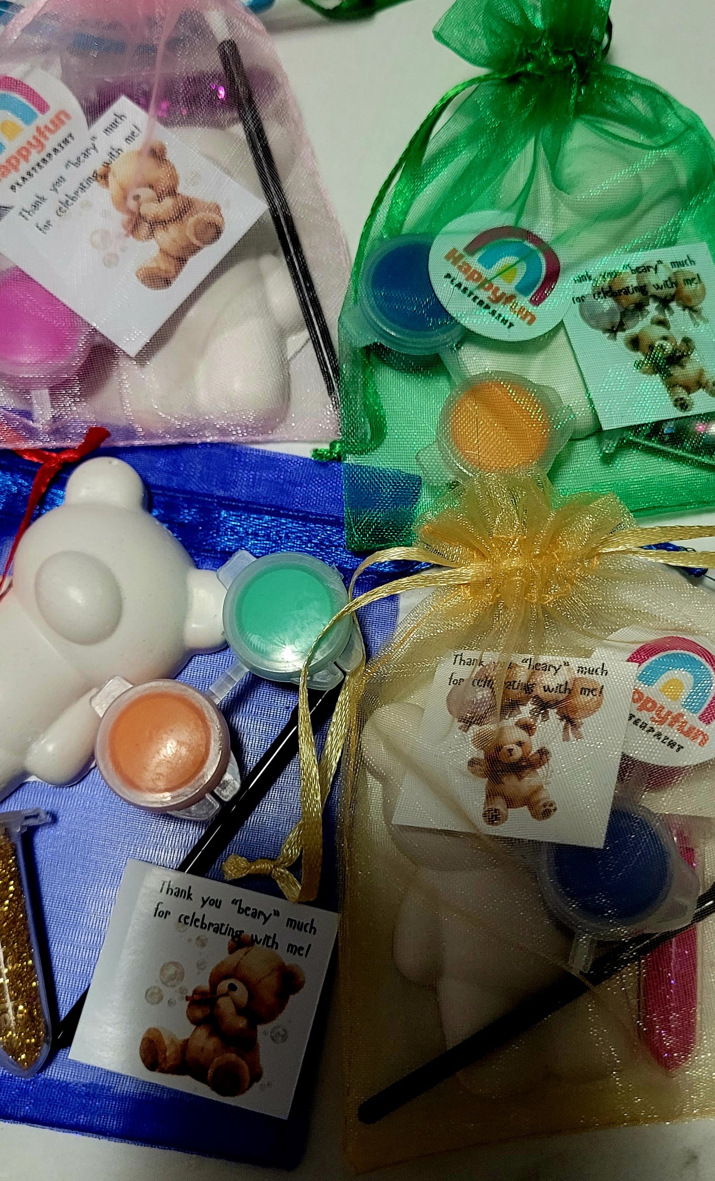 Mini Teddy bear  animals Plaster Painting party favours gifts birthday filling bag