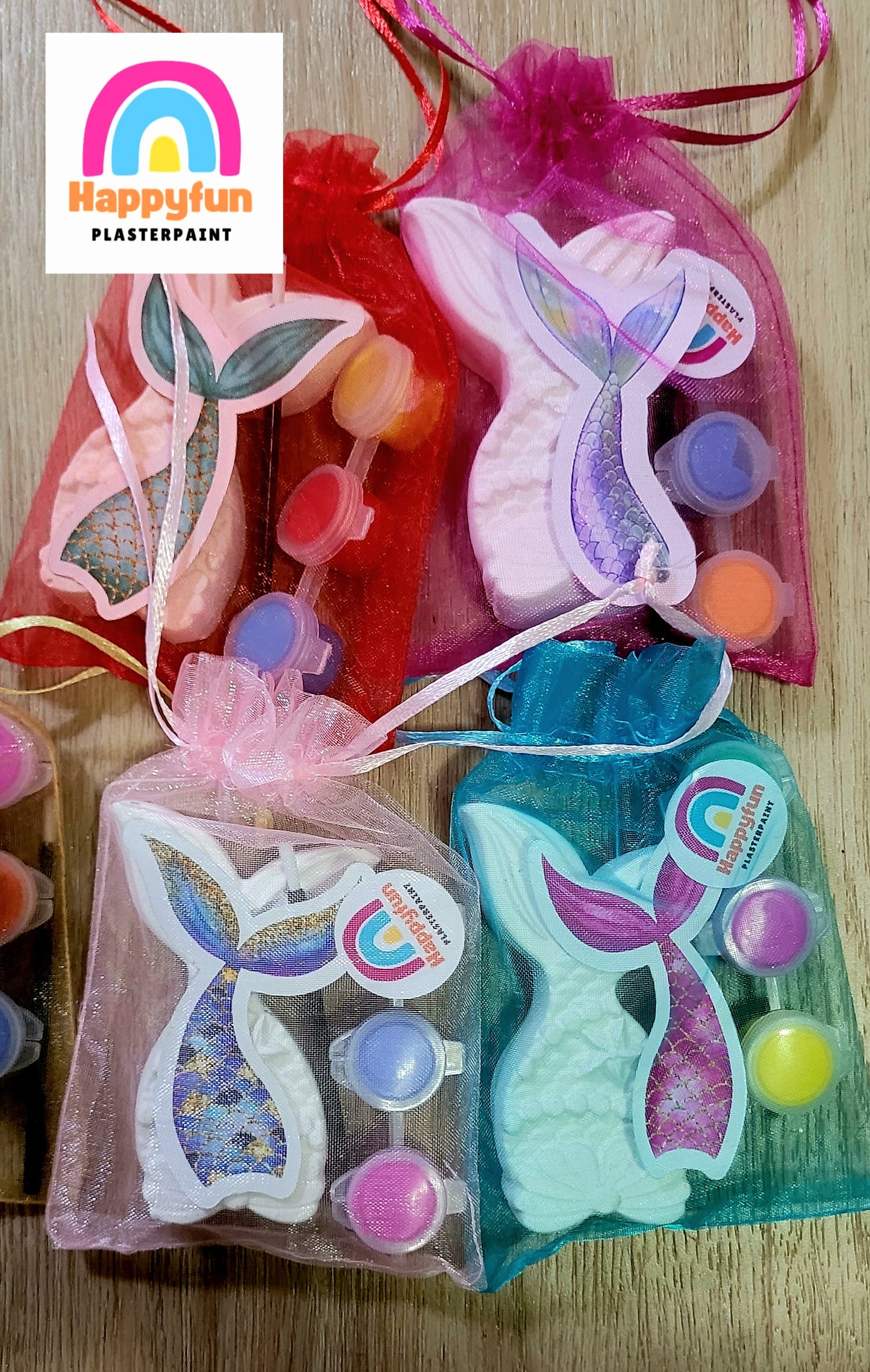 Mermaid tail with shell starfish sea animal plaster painting party favours birthday gifts kids art craft kids school holiday activities paint your own