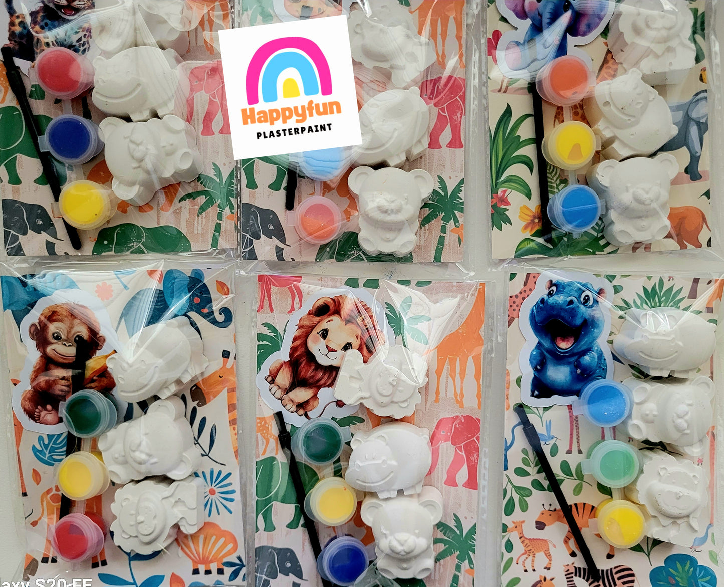 Plaster painitng Lion bear Hippo forest MINI Jungle animals Plaster Painting party favour