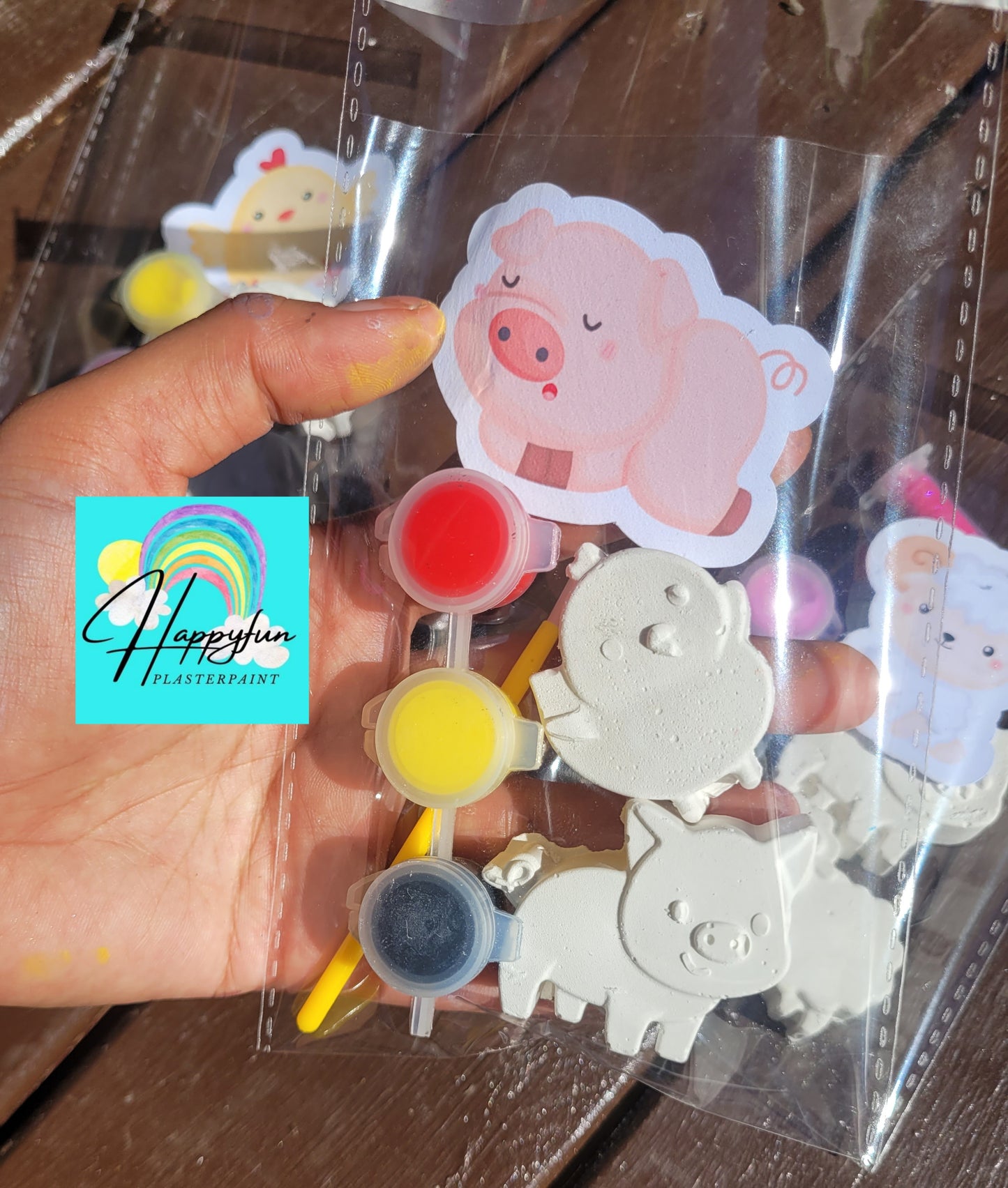 Mini size Farm Animal Plaster Painting for kids party favours treat bag school gifts birthday party favors