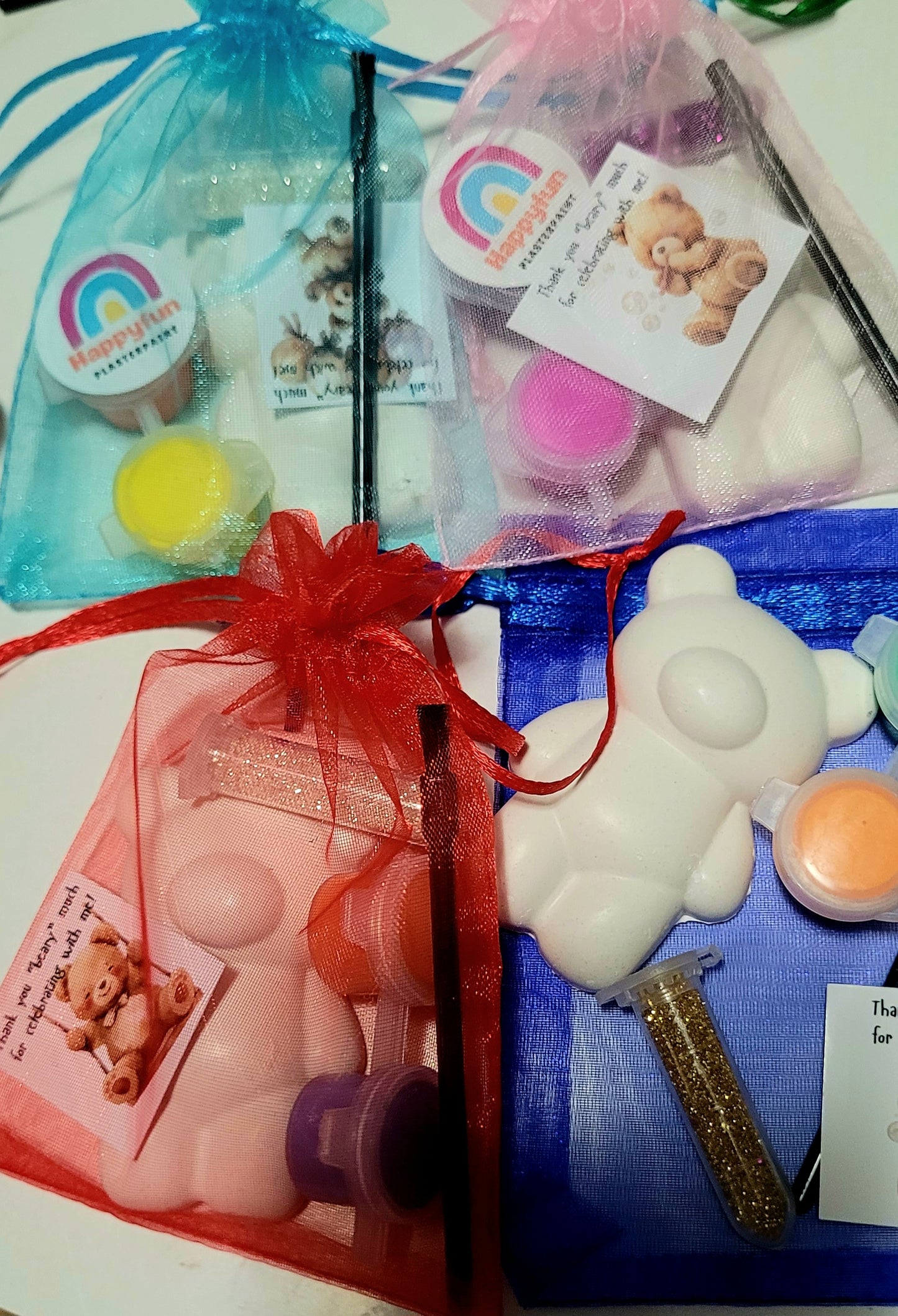 Mini Teddy bear  animals Plaster Painting party favours gifts birthday filling bag