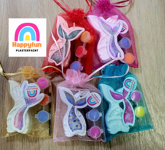Mermaid tail with shell starfish sea animal plaster painting party favours birthday gifts kids art craft kids school holiday activities paint your own