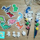 4 Mini dinosaurs  Plaster Painting party favour for birthday gifts return sticker facors home decor party kids children