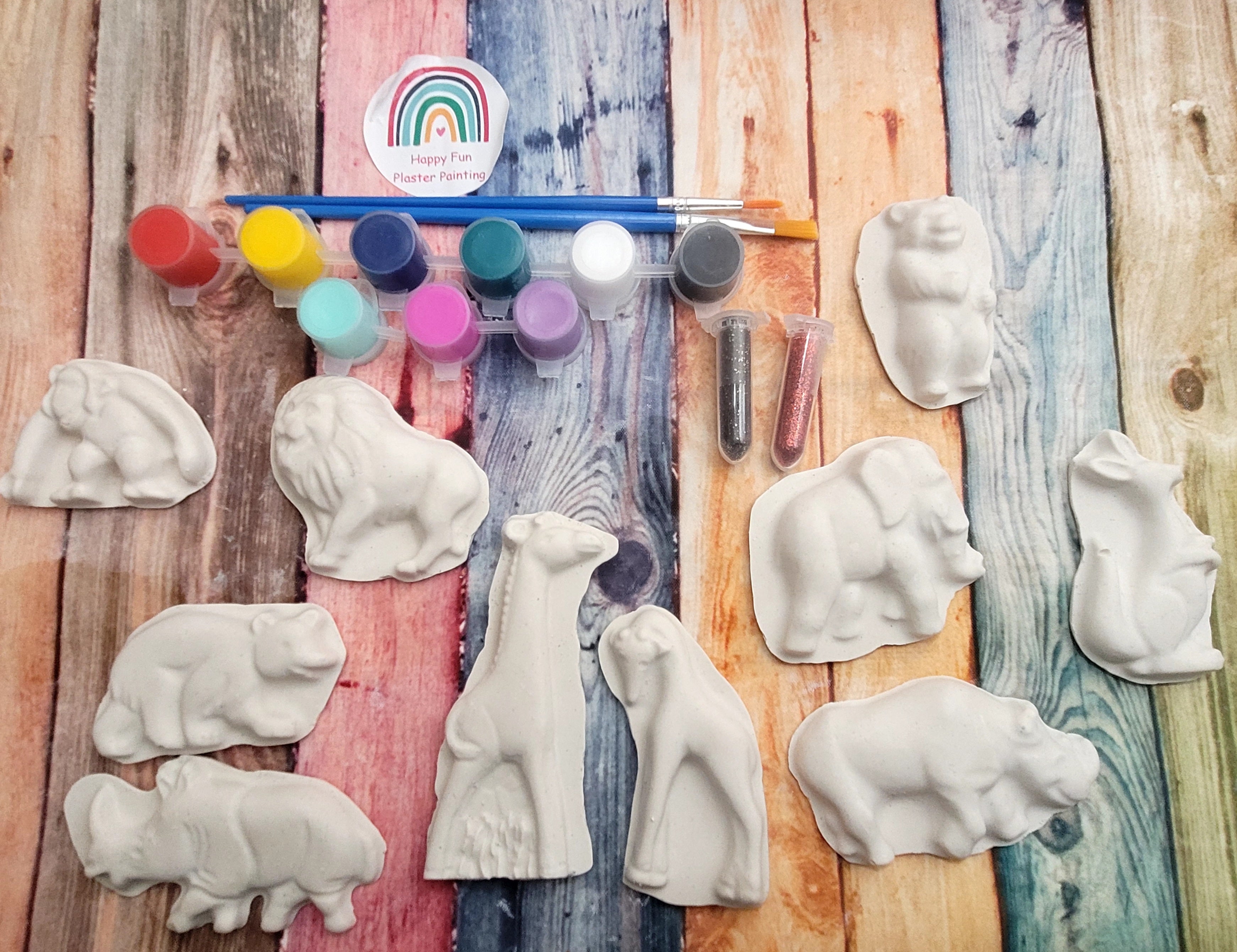 Cute mini Jungle animals Plaster Painting – Happyfunplasterpaint