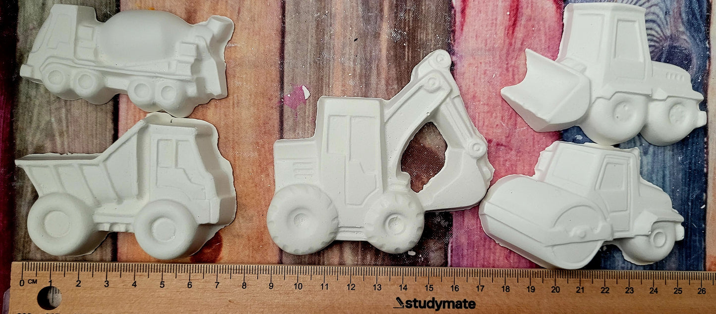 Vehicles truck theme car boy birthday party favours favors gifts  construction plaster Painting