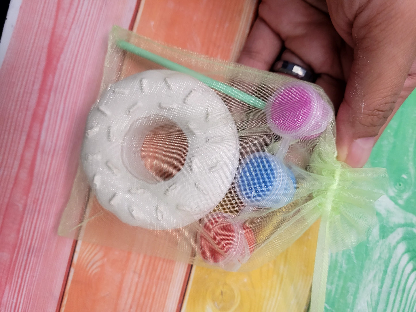 Plaster Party Sweets Donuts food cake food Plaster Painting party favours favors bir ...