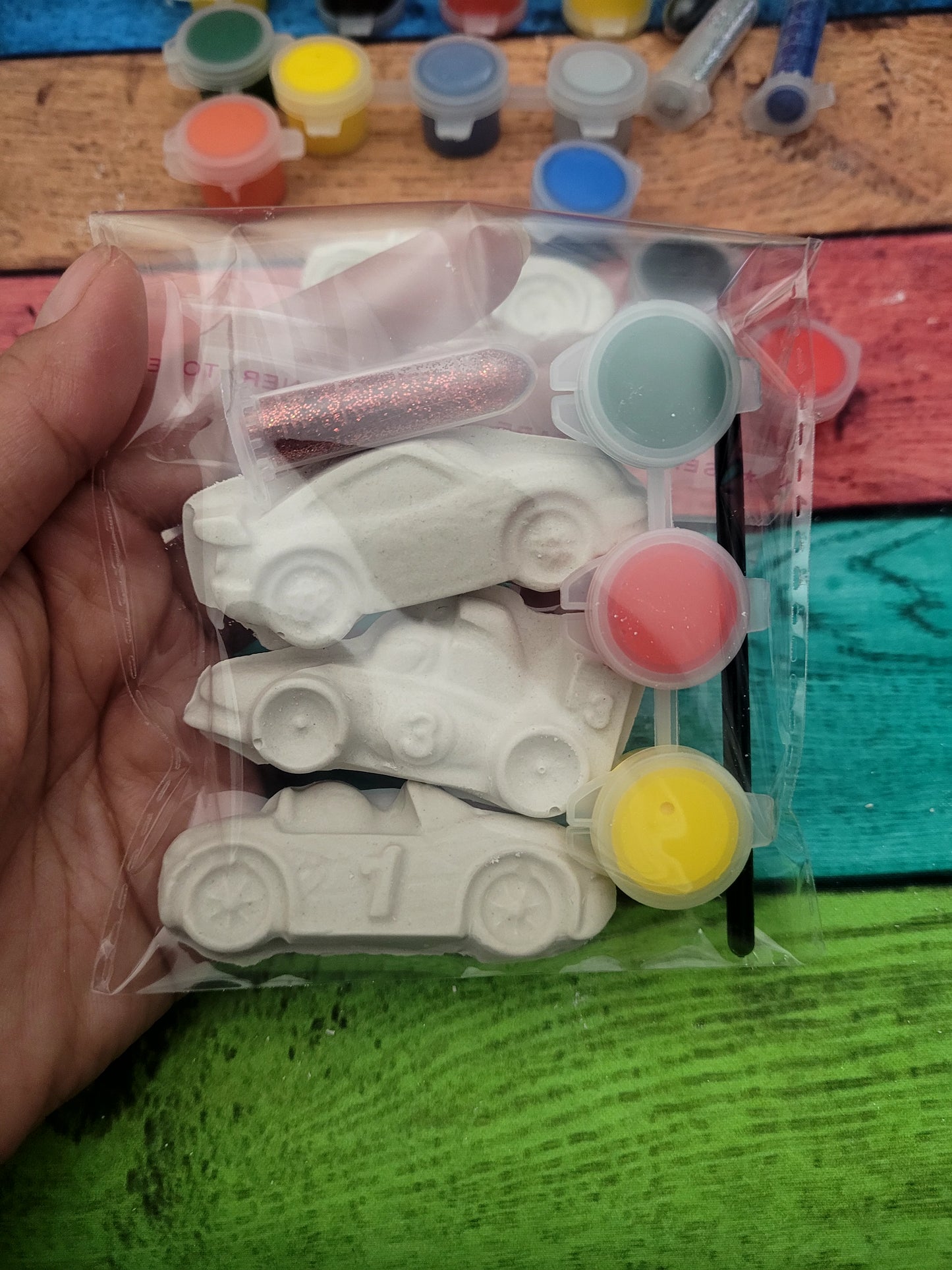 Bulk racing car  Mini vehicles Plaster Painting party favours