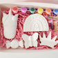 Plaster painting for party gift set birthday present gifts butterfly crown candy rainbow