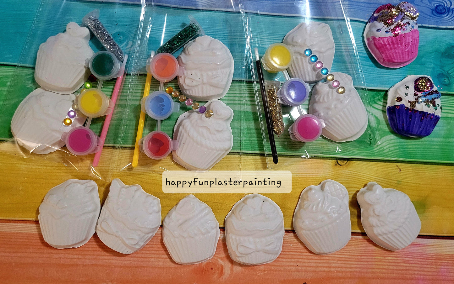 Cup cake food Plaster Painting Party favour