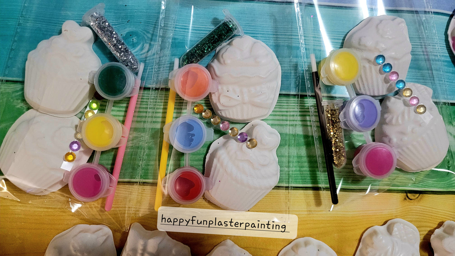 Cup cake food Plaster Painting Party favour