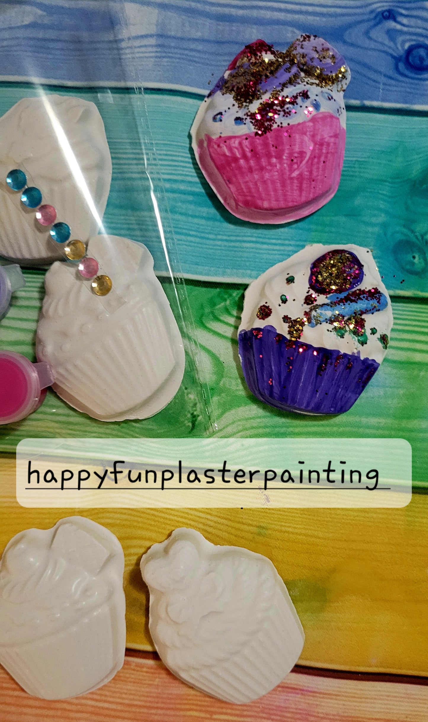 Cup cake food Plaster Painting Party favour