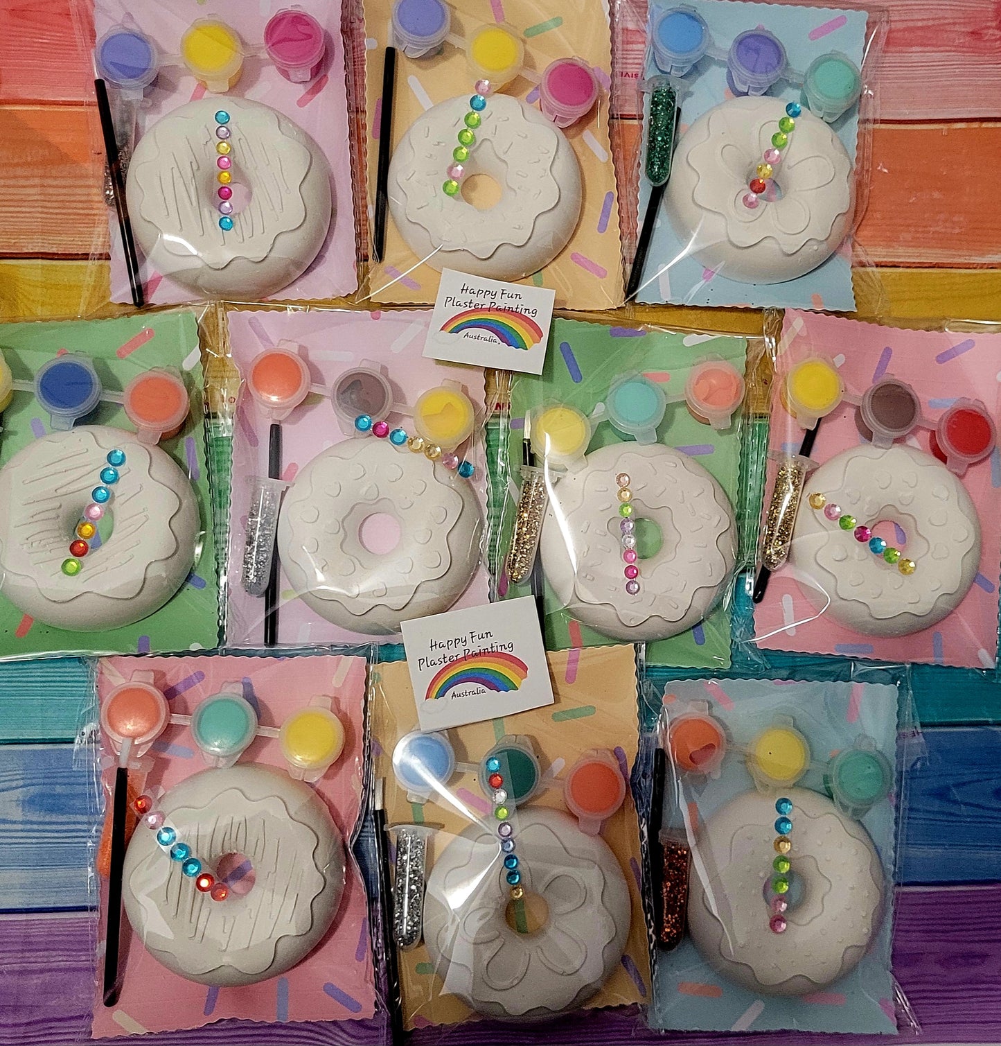 Donuts  food cake food  Plaster Painting party favours favors birthday gifts