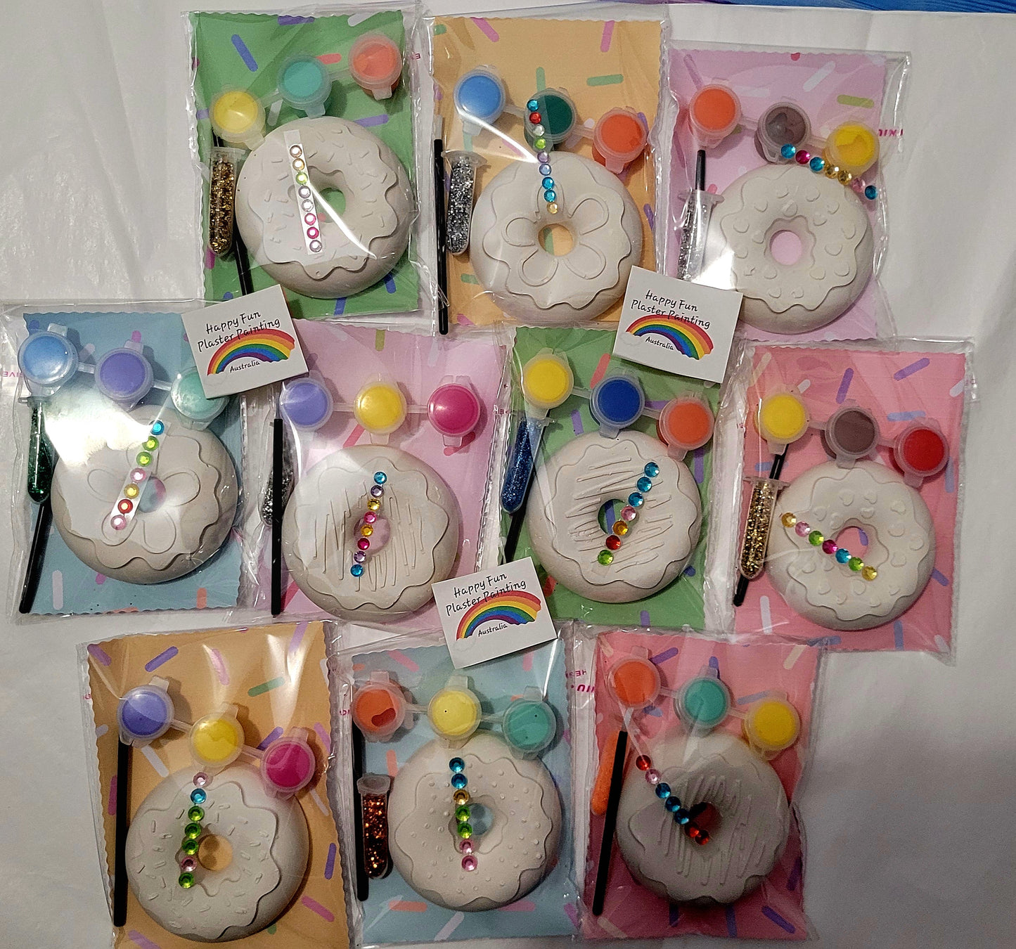 Donuts  food cake food  Plaster Painting party favours favors birthday gifts