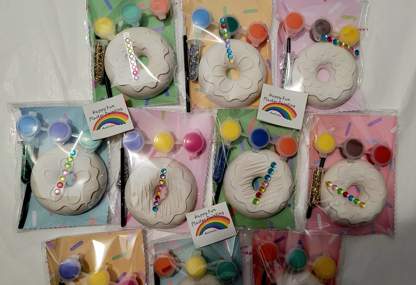 Donuts  food cake food  Plaster Painting party favours favors birthday gifts