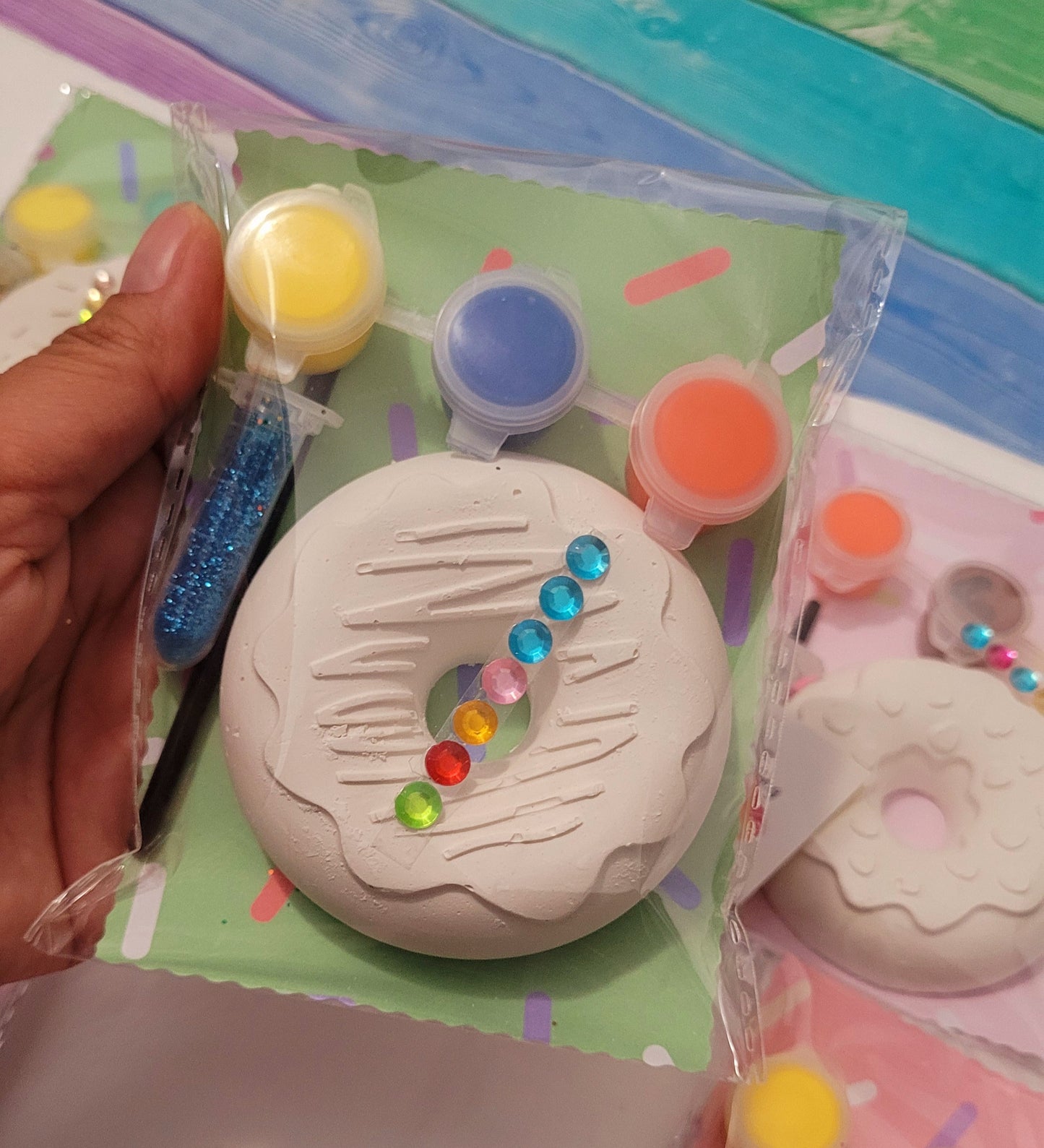 Donuts  food cake food  Plaster Painting party favours favors birthday gifts