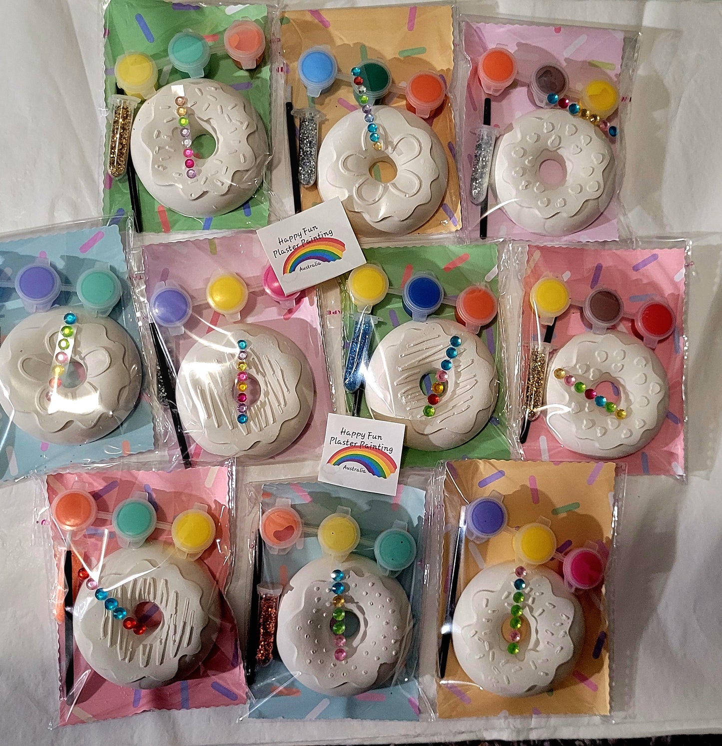 Donuts  food cake food  Plaster Painting party favours favors birthday gifts