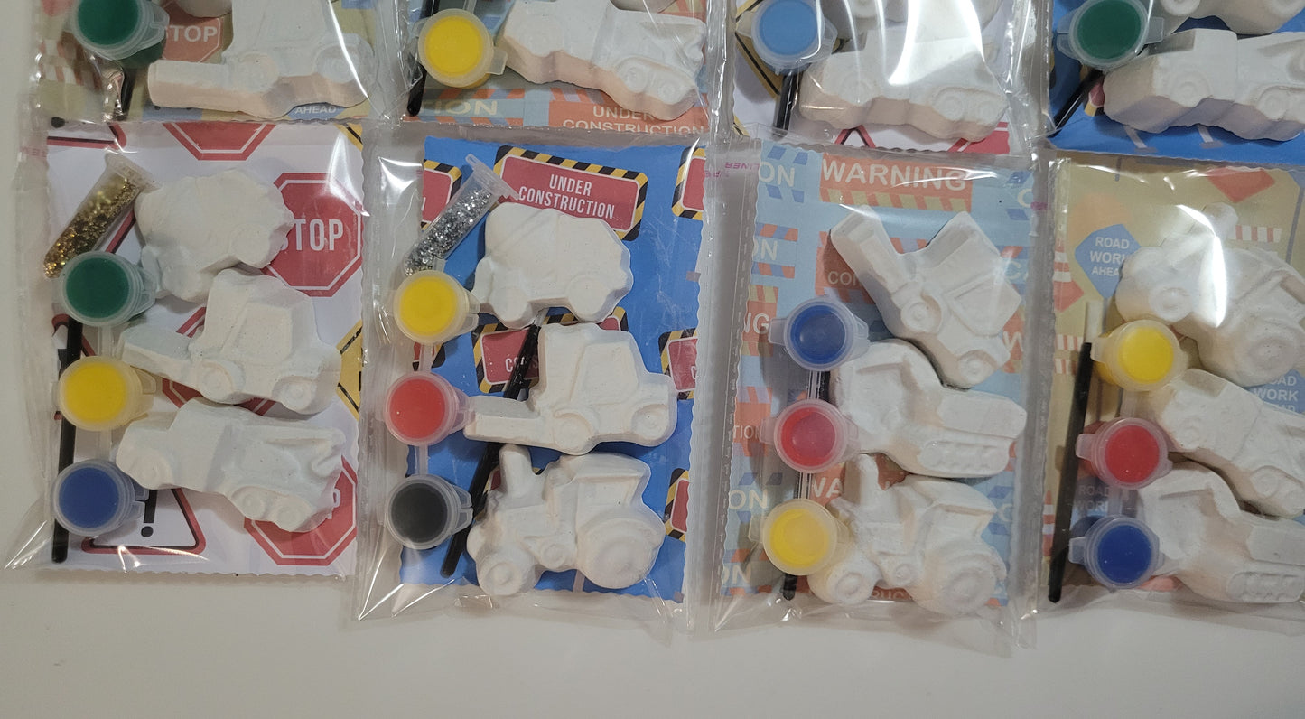 Constructuon theme car truck  vehicles Plaster Painting party favours favors birthday gifts