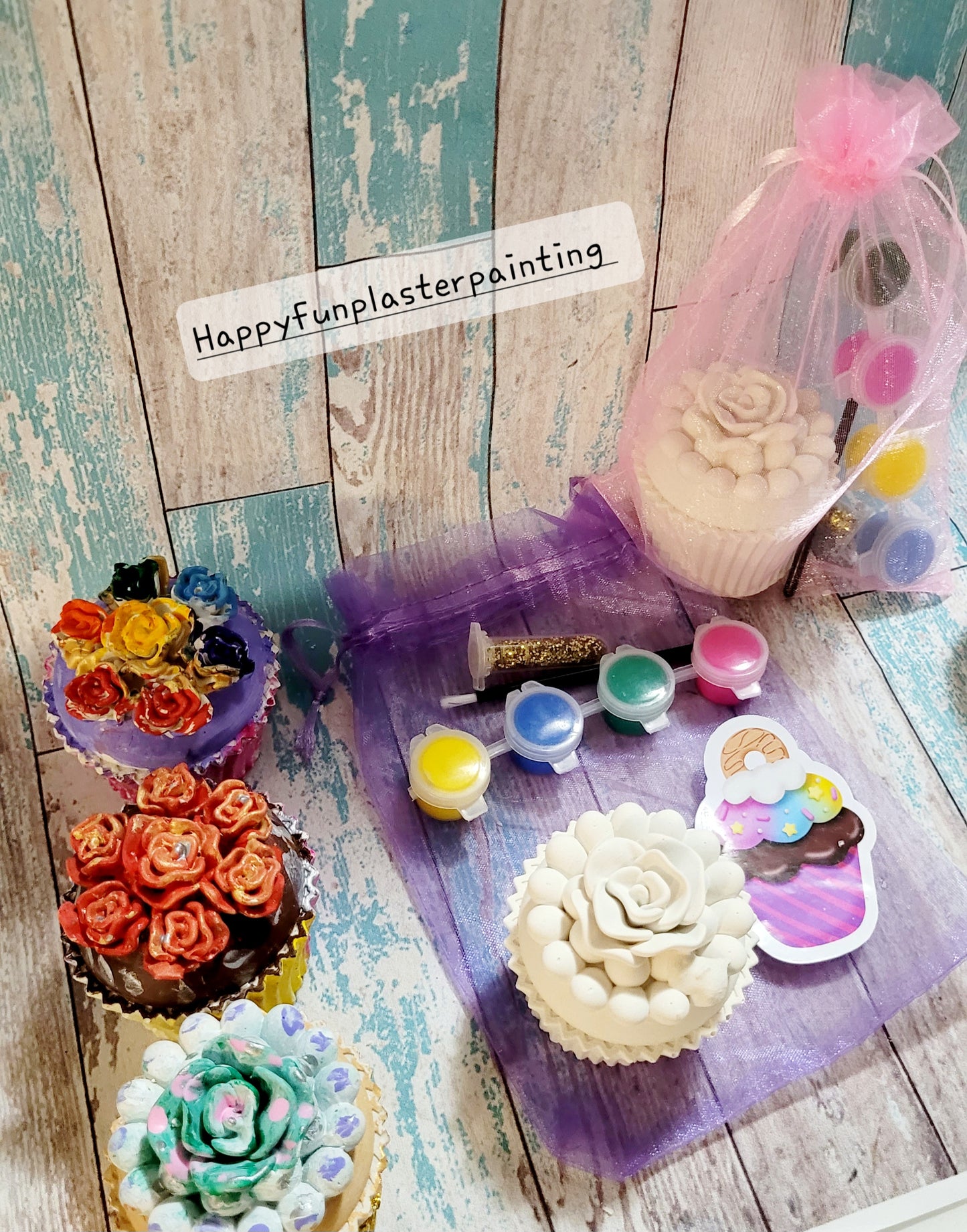 3D Cupcake food Plaster Painting Party favour