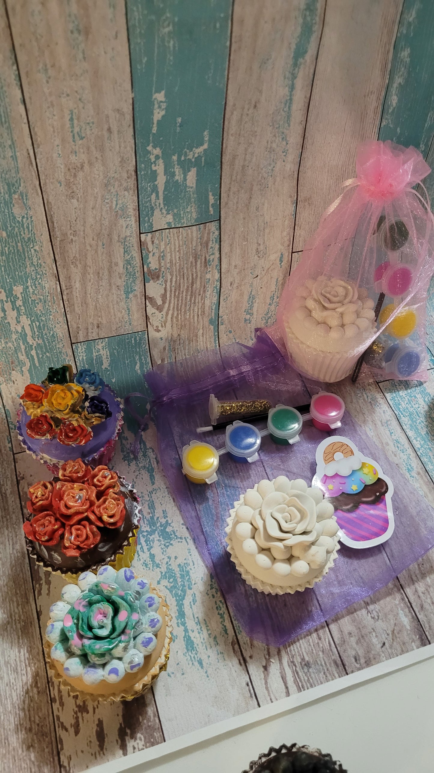 3D Cupcake food Plaster Painting Party favour