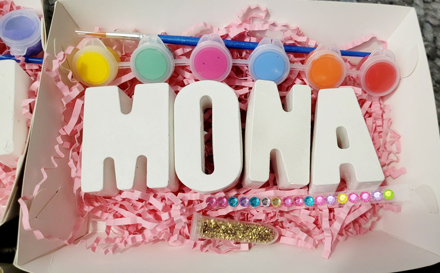 Paint your own letter name plaster painting birthday gifts