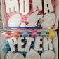 Easter Rabbit Eggwith name Paint your own letter name plaster painting birthday gifts box