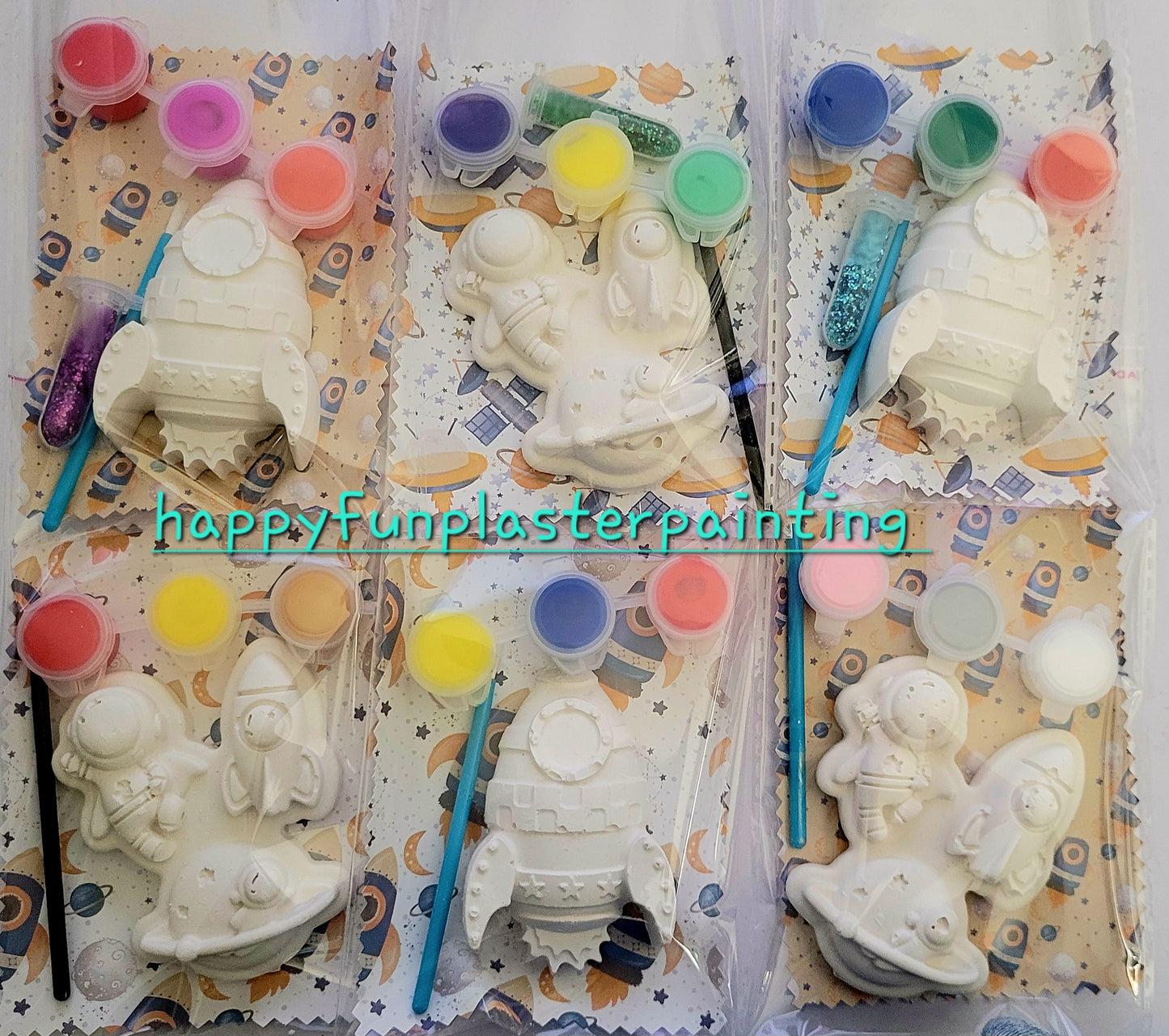 DiY Ready to paint Nasa Astronaut rocket planet Plaster Painting party favour for kids