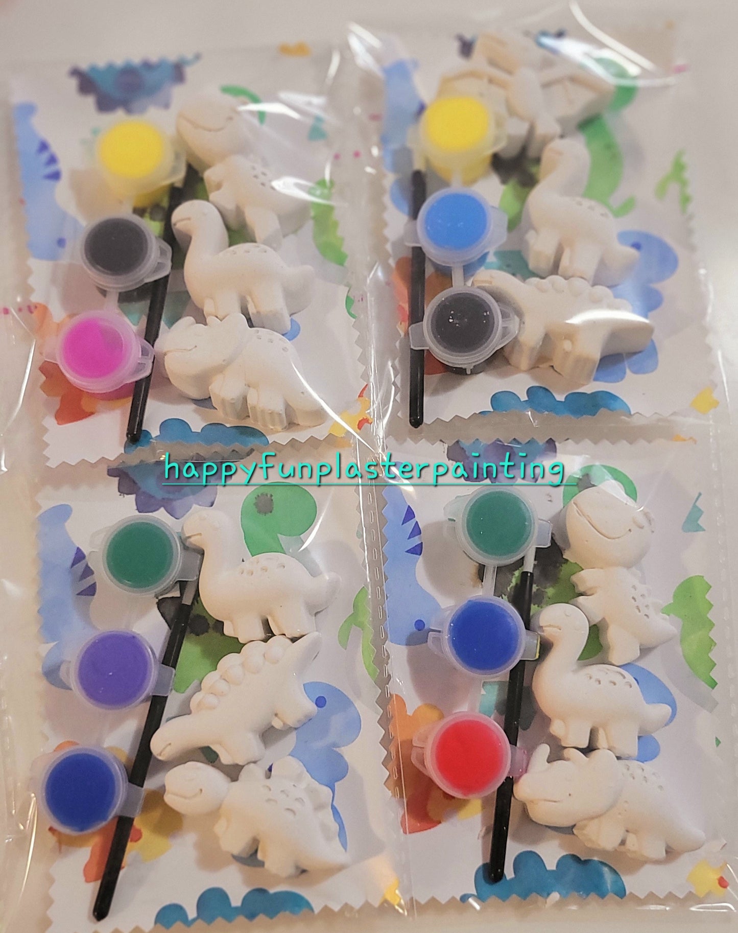 3 Mini dinosaurs  Plaster Painting party favour for birthday gifts return Party favors kids craft