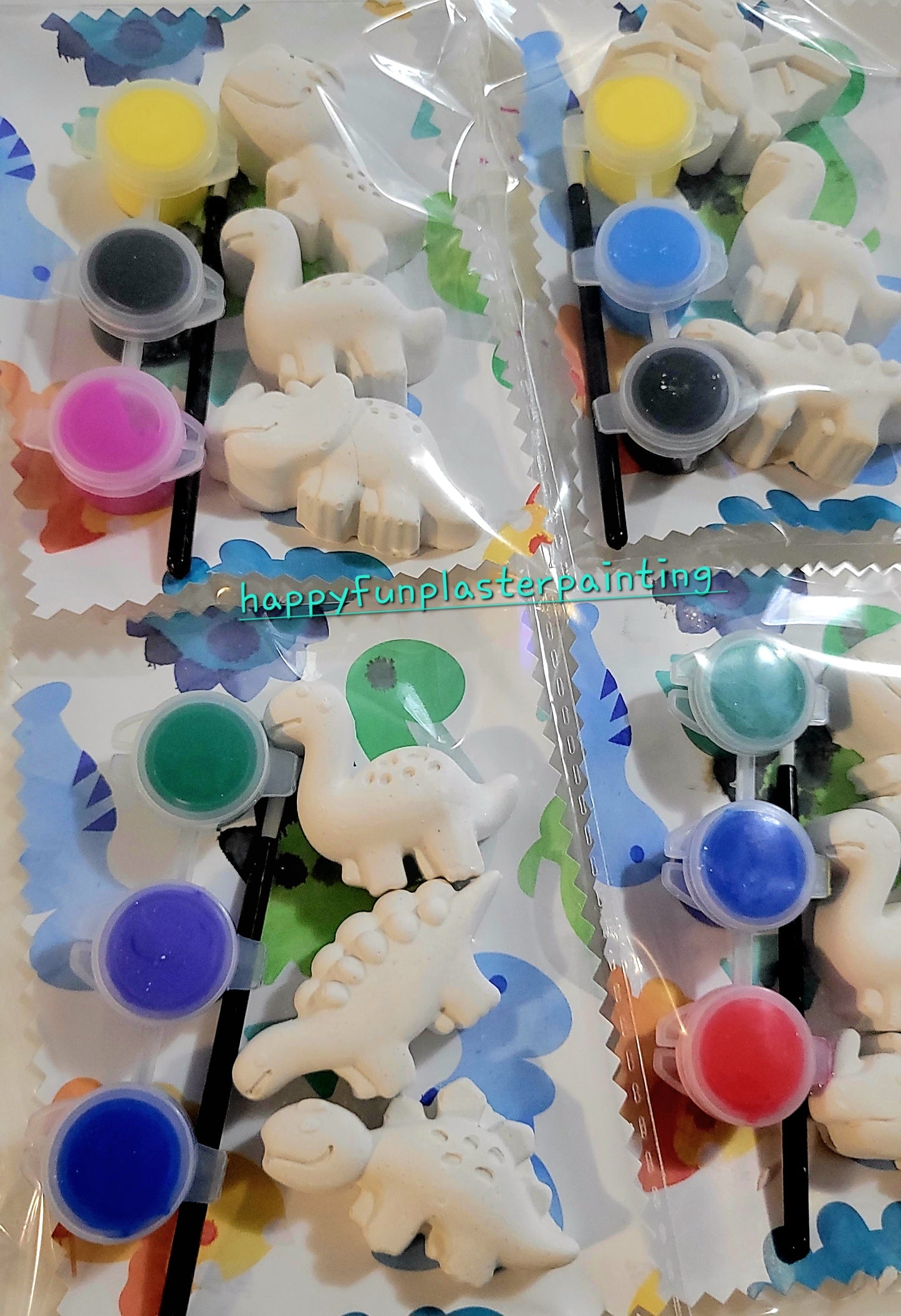 3 Mini dinosaurs  Plaster Painting party favour for birthday gifts return Party favors kids craft